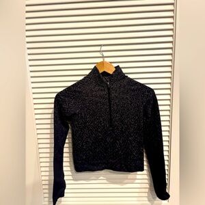 Lululemon black and gold quarter zip long sleeve navy size
